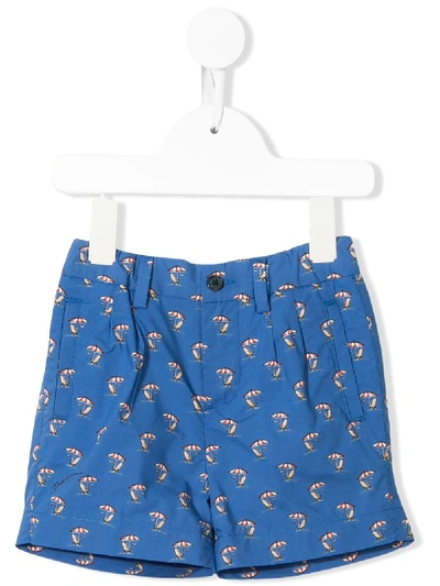 Shop Dolce & Gabbana Sunlounger And Parasol Print Bermuda Shorts In Blue