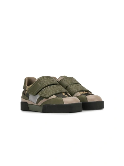 Shop Dolce & Gabbana Camouflage Sneakers In Green