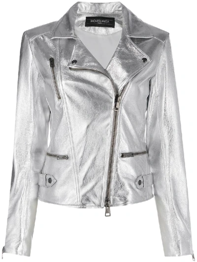 Shop Simonetta Ravizza Babis Moto Jacket In Silver