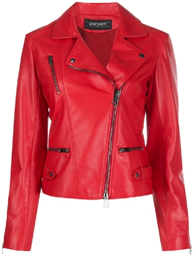 Shop Simonetta Ravizza Babis Moto Jacket In Red