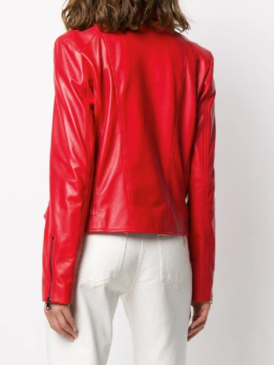 Shop Simonetta Ravizza Babis Moto Jacket In Red