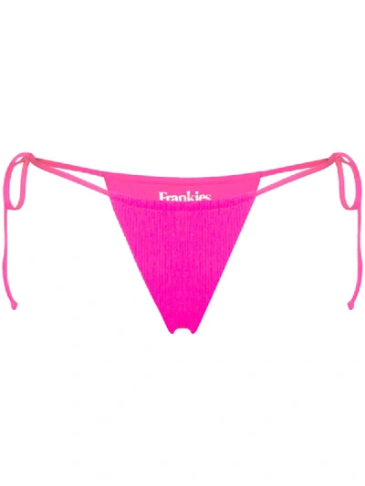 Shop Frankies Bikinis Tia Triangle Bikini Bottoms In Pink