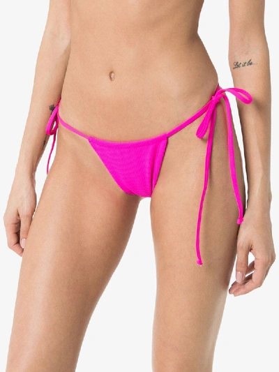 Shop Frankies Bikinis Tia Triangle Bikini Bottoms In Pink