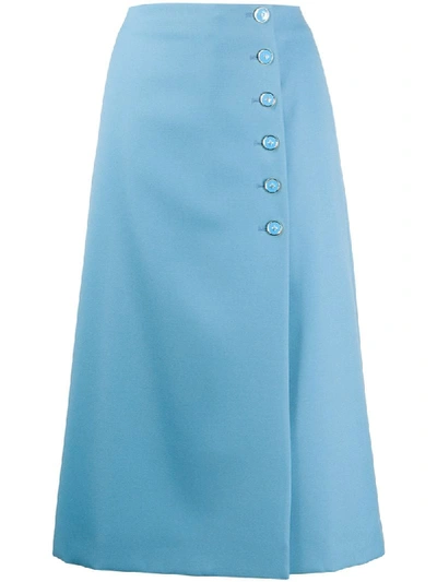 Shop Marc Jacobs High-waisted Midi Skirt In Blue