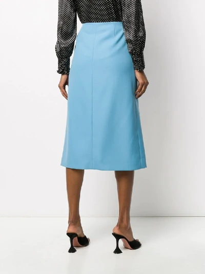 Shop Marc Jacobs High-waisted Midi Skirt In Blue