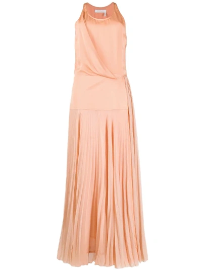 Shop Chloé Draped Evening Dress In Pink