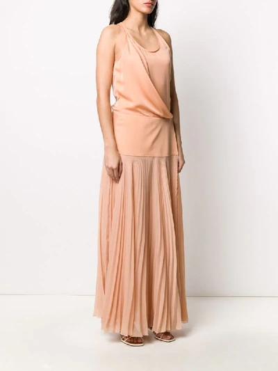 Shop Chloé Draped Evening Dress In Pink