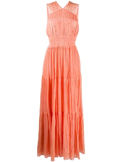 Shop Ulla Johnson Freesia Empire-line Maxi Dress In Orange