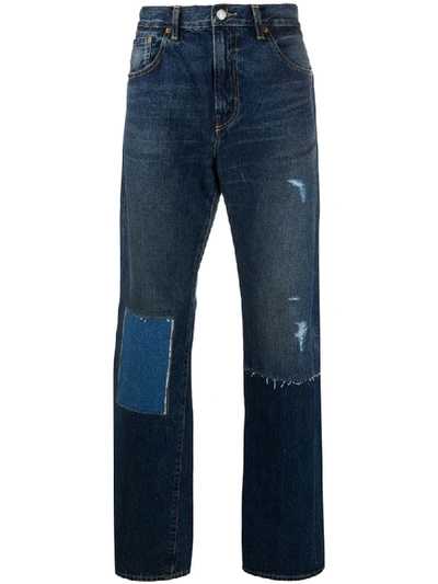 Shop Junya Watanabe X Levi's Patchwork Straight-leg Jeans In Blue
