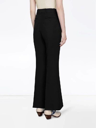 Shop Gucci Eterotopia Flared Trousers In Black