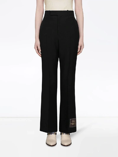 Shop Gucci Eterotopia Flared Trousers In Black