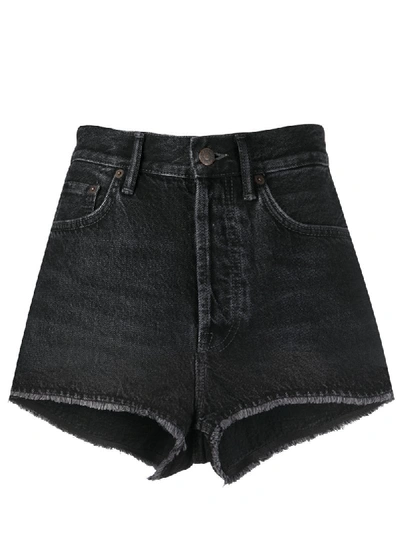 Shop Acne Studios High-waisted Denim Shorts In Black