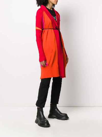 Shop Sacai Belted Long In Red