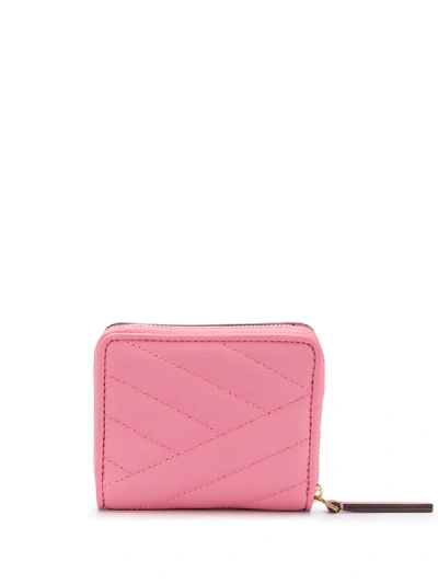 Shop Tory Burch Kira Chevron Bi Fold Wallet In Pink