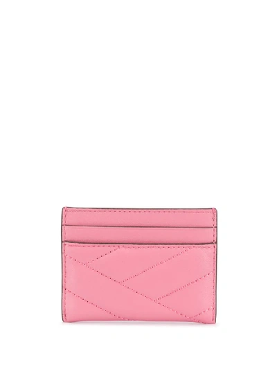 Shop Tory Burch Kira Chevron Card Case In Pink