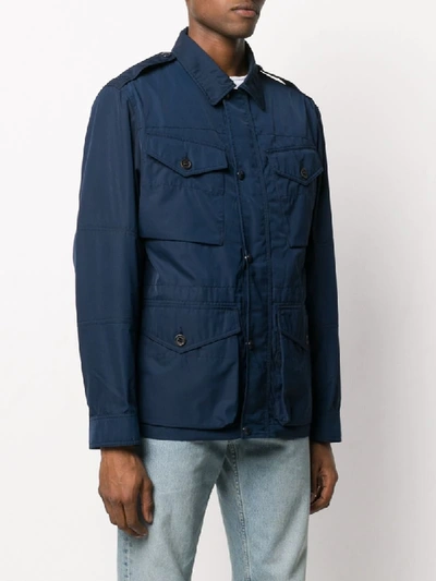 Shop Polo Ralph Lauren Concealed Zip Jacket In Blue