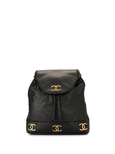 Pre-owned Chanel Triple Cc 背包 In Black