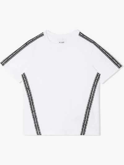 Shop Burberry Logo Tape Relaxed Fit T-shirt In White