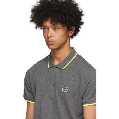 Shop Kenzo Grey Tiger Crest Polo In 97 Stone Gr