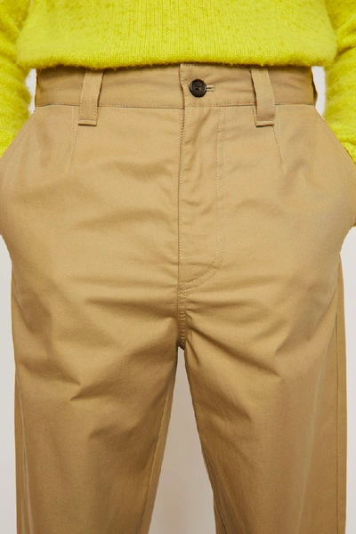 萝卜裤型棉质工装裤 蘑菇米色