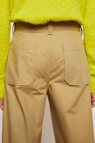萝卜裤型棉质工装裤 蘑菇米色