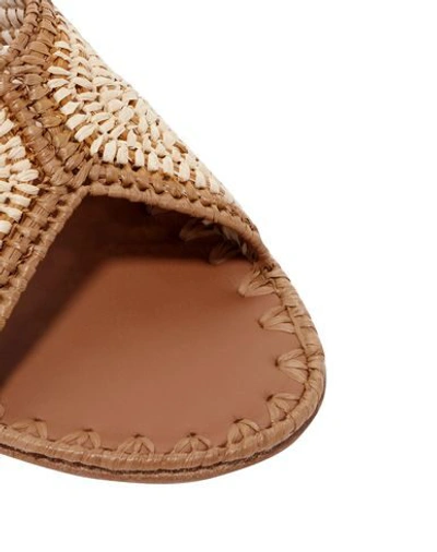 Shop Carrie Forbes Woman Sandals Camel Size 6 Textile Fibers In Beige
