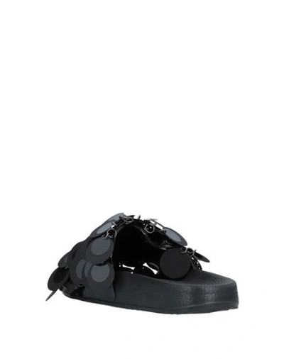 Rabanne Embellished Flat Sole Open Toe Sandal In Black