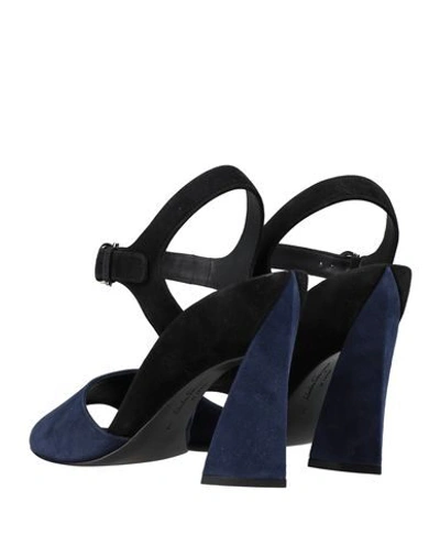 Shop Ferragamo Sandals In Dark Blue