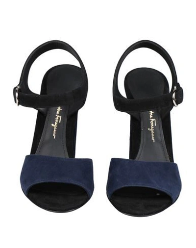 Shop Ferragamo Sandals In Dark Blue