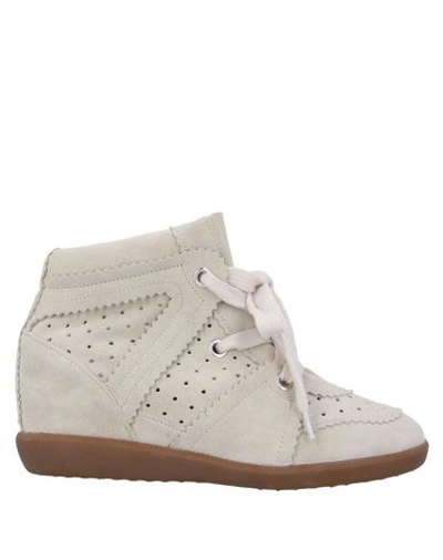 Shop Isabel Marant Woman Sneakers Sand Size 8 Soft Leather In Beige