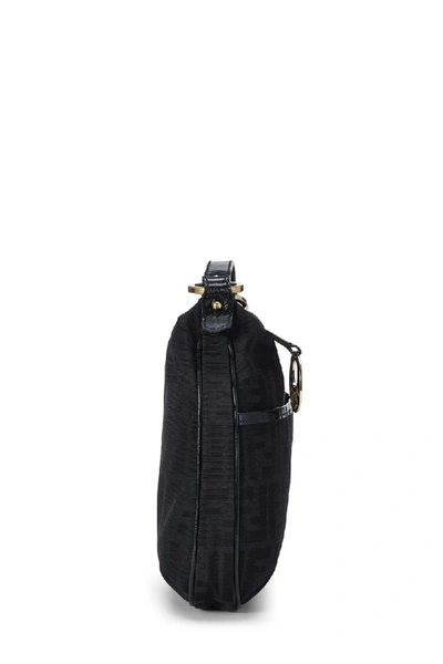 Pre-owned Fendi Black Zucca Canvas Crossbody Bag