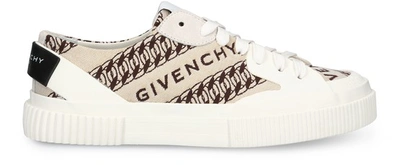 Shop Givenchy Tennis Light Trainers In Beige/marron