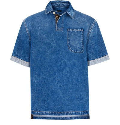 Shop Fendi Polo Shirt In Dark Blue