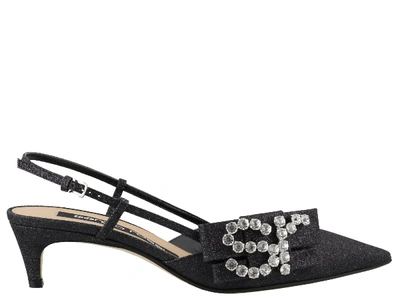 Shop Sergio Rossi Sr Icon Slingback In Black