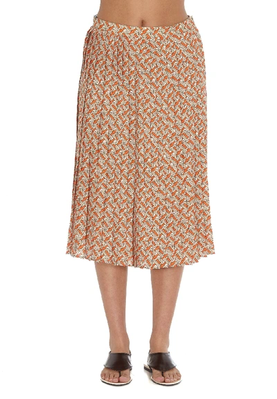 Shop Burberry Monogram Skirt In Orange