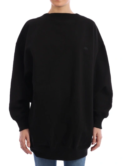 Shop Balenciaga Wide Neck Sweatshirt In Black