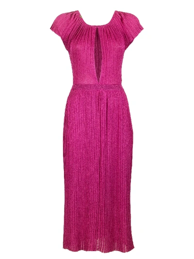 Shop Elisabetta Franchi Celyn B. Knee-length Pleated Dress In Barbie