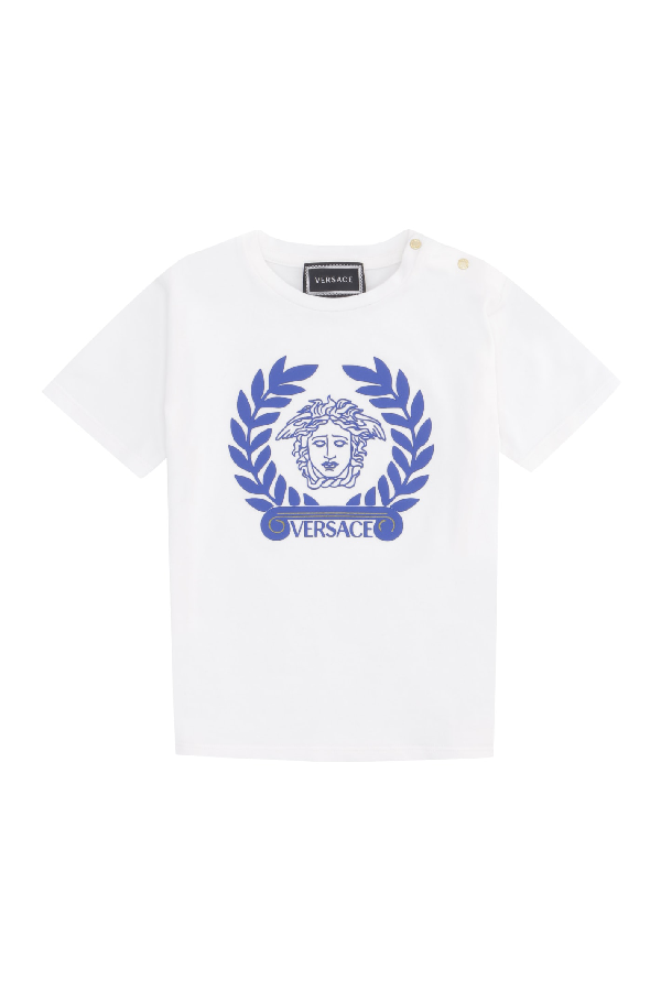 Young Versace Babies' Medusa Logo Crew Neck T-shirt In White | ModeSens