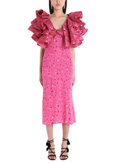 Shop Rotate Birger Christensen Rotate By Birger Christensen Carmen Dress In Fuxia