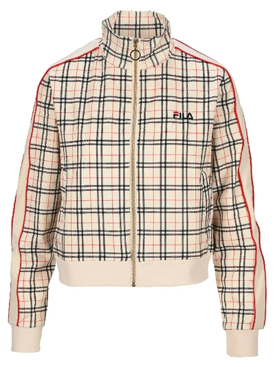 Shop Fila Checked Sweatshirt In Check White