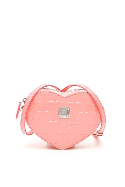 Shop Mcm Patricia Diamond Heart Bag In Salmon Rose (pink)