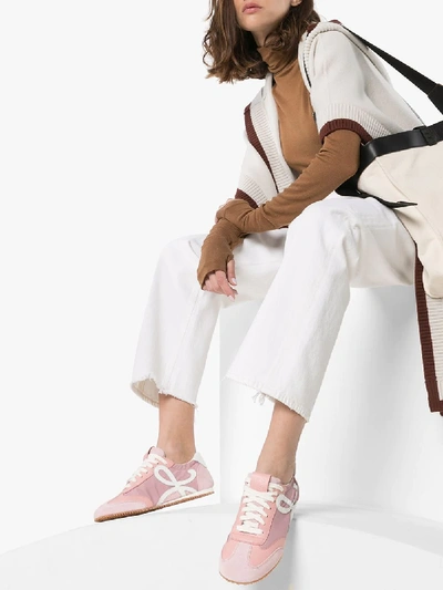 Shop Loewe Ballet Runner Suede Sneakers In Pink