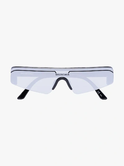 Balenciaga Black Thin Visor Sport Sunglasses In Black
