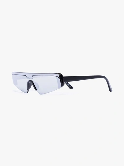 Balenciaga Black Thin Visor Sport Sunglasses In Black