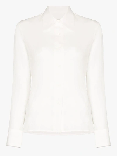 Shop Lvir Textured Cotton Shirt In White