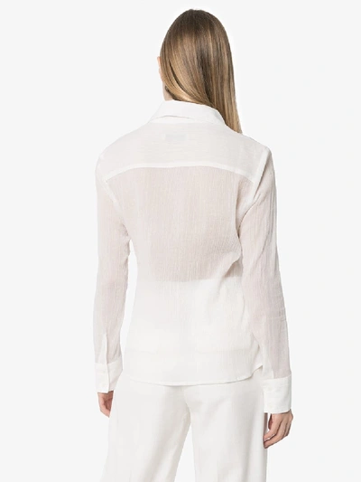 Shop Lvir Textured Cotton Shirt In White