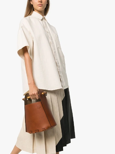 Shop Loewe Womens Brown Bamboo Handle Leather Shoulder Bag