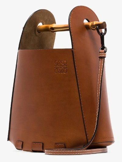 Shop Loewe Womens Brown Bamboo Handle Leather Shoulder Bag