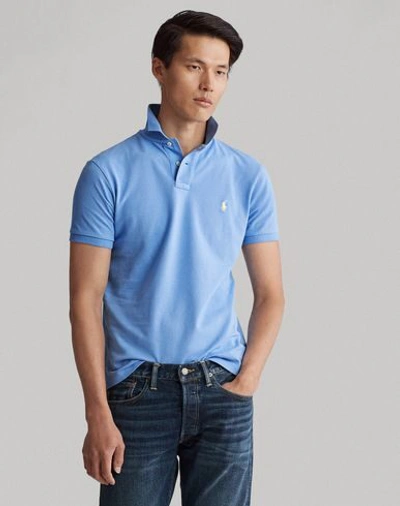 Shop Polo Ralph Lauren Polo Shirts In Sky Blue