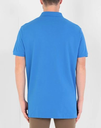 Shop Polo Ralph Lauren Slim Fit Mesh Polo Shirt Man Polo Shirt Azure Size S Cotton In Blue